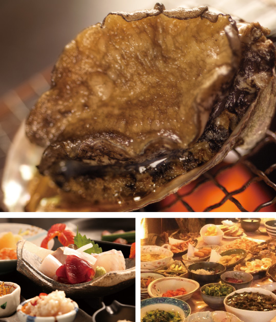 Grilled abalone! Enjoy Shakotan plan included Abalone with shell